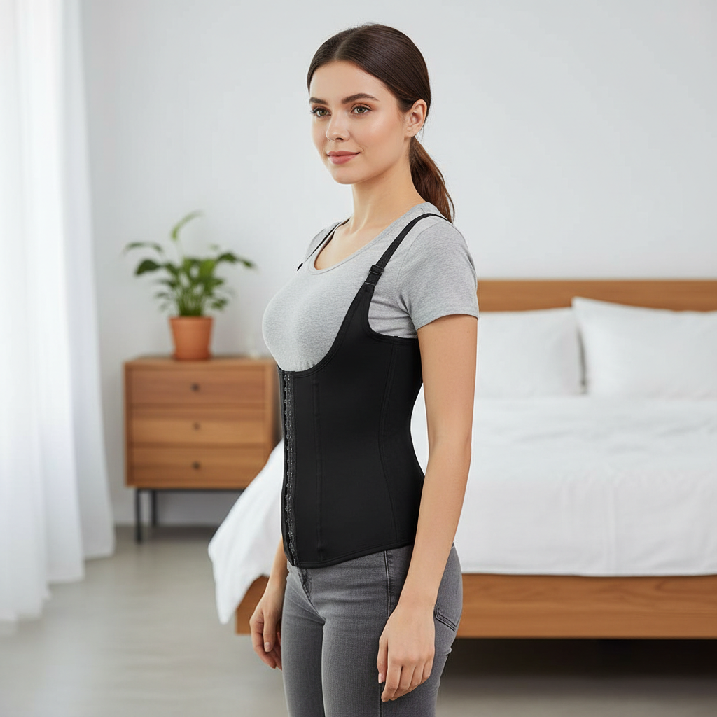 Corset Gainant Zip & Agrafes – Taille Sculptée et Maintien Renforcé